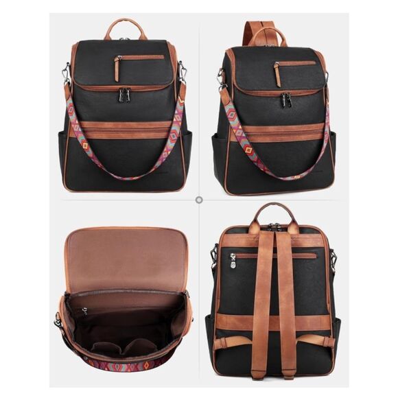 Leather Travel Backpack Bag - Picture 6 of 7